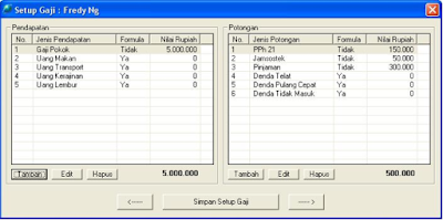 Setup Gaji